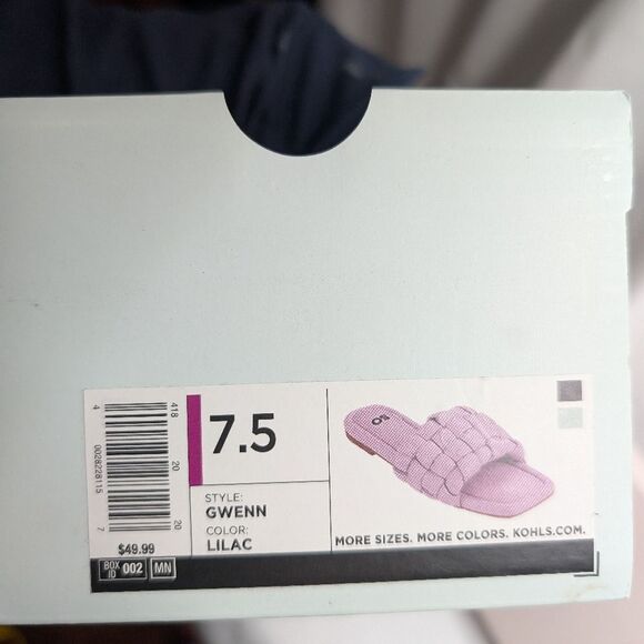 SO Gwenn Puffy Woven Slide Sandals in Lilac Purple Square Toe - Picture 5 of 5